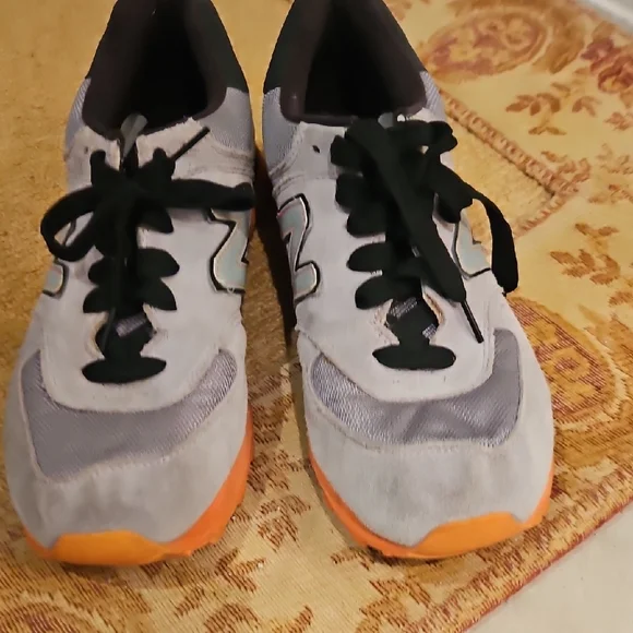 New Balance Men's Sneakers in Gray and Orange - Picture 4 of 6